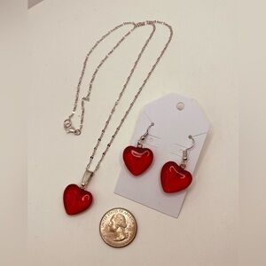 Silver plated set jewelry for women necklace and earrings